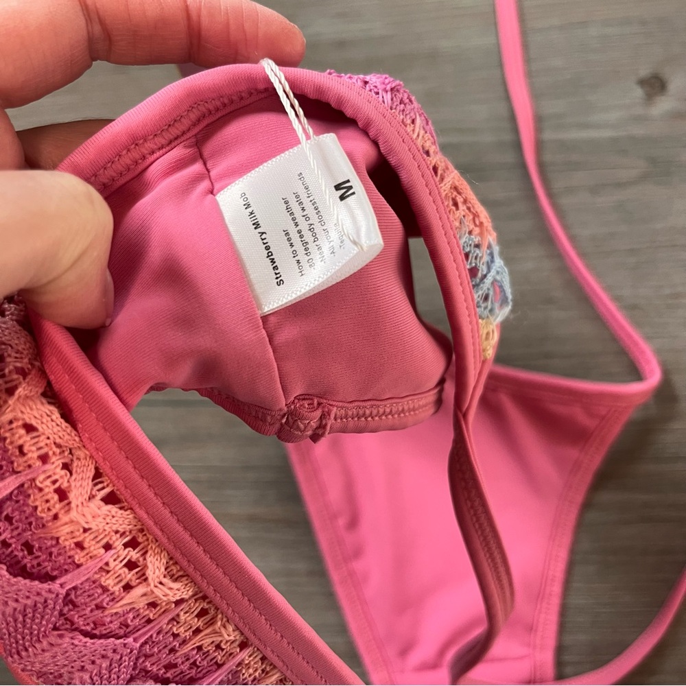 Strawberry Milk Mob Piper Crochet Bikini Top - Picture 5 of 8